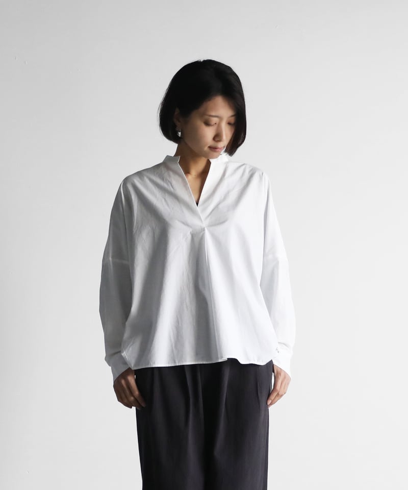 HUIS | オーガニックコットンスキッパープルオーバ（白）【レディス 