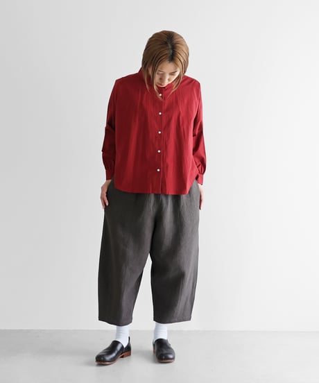 HUIS |オールドレピア天日干しラミーリネンバルーンパンツ（チャコールグレー）【ユニセックス】506