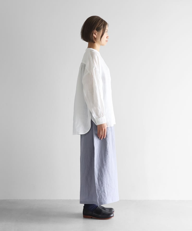 HUIS |シャトルリネンライトバルーンスリーブブラウス（白）【レディス 
