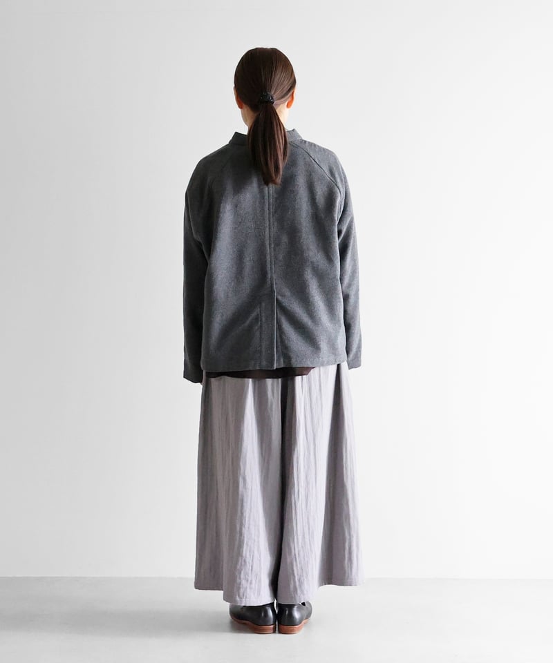 HUIS | ヤクウール綾ネルアトリエジャケット（ダークグレー）【ユニ