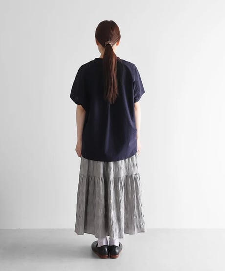 HUIS |ゆるふわコットンコクーンブラウス（ダークネイビー）【レディス】U117