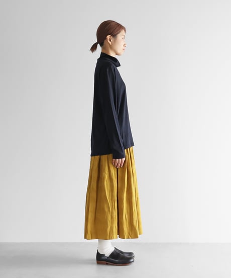 HUIS |［HUIS in house］メリノオプティモウォッシャブルウール天竺長袖ゆるタートルネックカットソー（ブラックネイビー）【ユニセックス】CS204