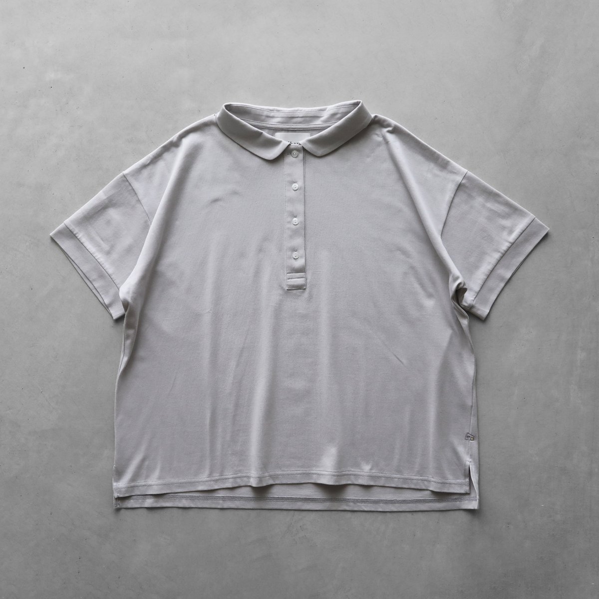 【新品】HUIS in house SUVIN COTTON 半袖ポロカットソー HUIS in house］SUVIN COTTON半袖ポロカットソー（ダーク