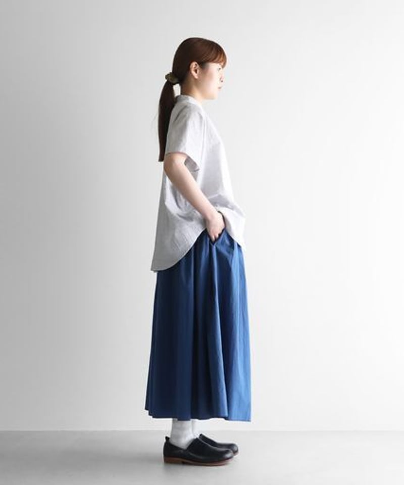 HUIS | コードレーンロングスカート（オーシャンブルー
