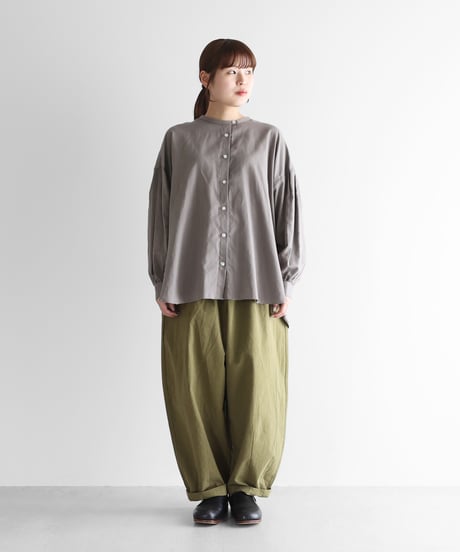 HUIS |やわらかシーチングコットンバルーンパンツロング（オリーブ）【ユニセックス】506L