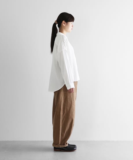 HUIS |【暮らしのおへそ一田さん×HUISコラボ】コーデュロイバルーンパンツロング（極太畝・ミルクティー）【ユニセックス】IH506L