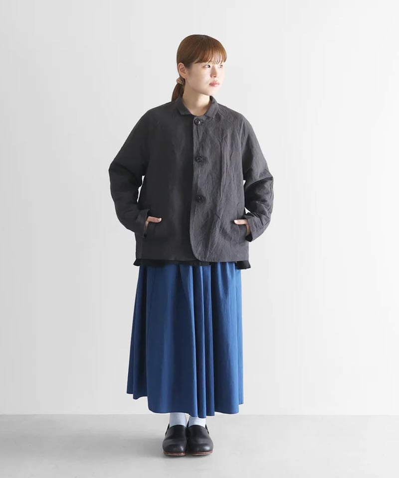 HUIS |バンブーリネンアトリエジャケット （ダークグレー