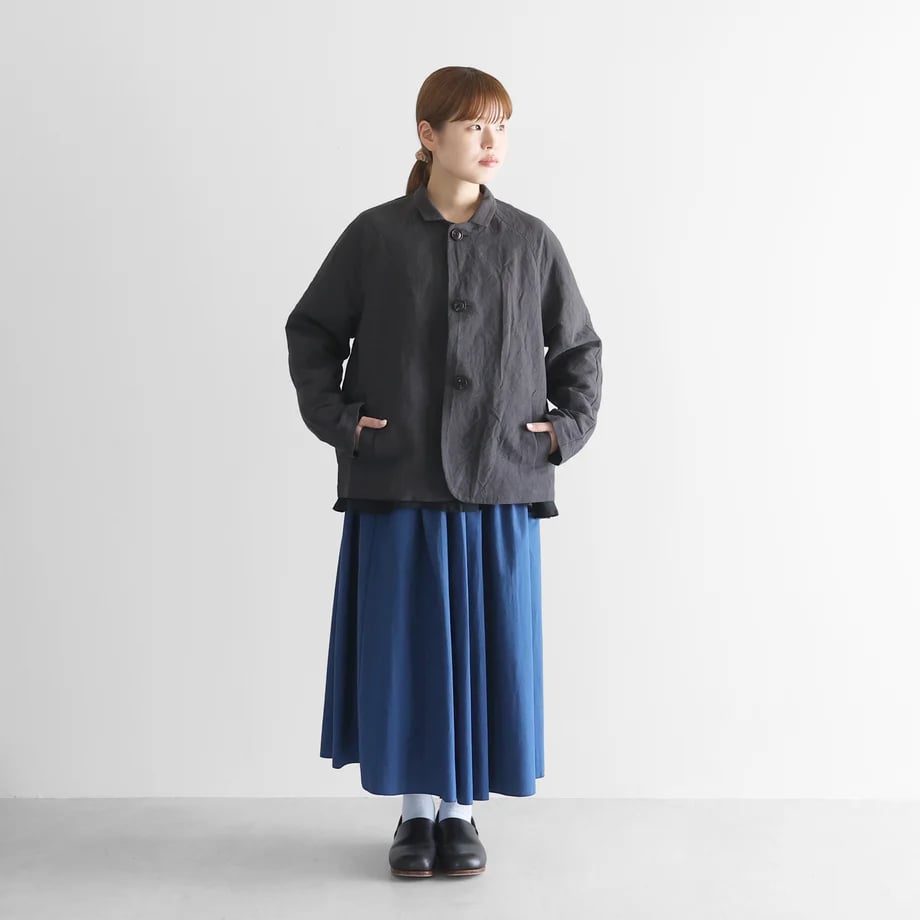 HUIS |バンブーリネンアトリエジャケット （ダークグレー）【ユニ