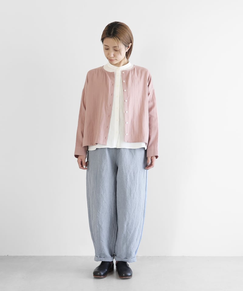 HUIS |バンブーリネンバルーンパンツロング（ライトブルー）【ユニ