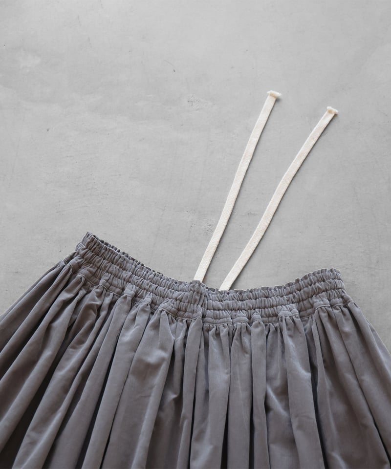 HUIS | みじんコールロングスカート（アッシュグレー）【レディス