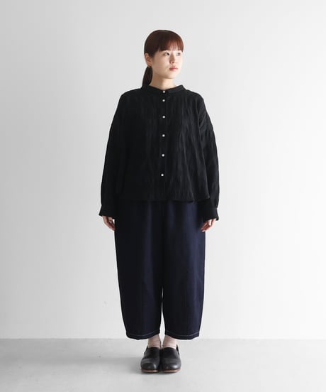 HUIS | “HUIS×三備”綿麻シャトルデニムバルーンパンツ（インディゴ）【ユニセックス】506