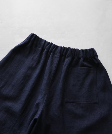 HUIS |やわらかラミーリネンスカートパンツ（ダークネイビー）【ユニセックス】505