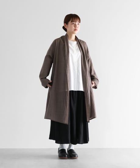 HUIS | ウォッシャブルウールロングカーディガン（チャコールブラウン）【ユニセックス】701