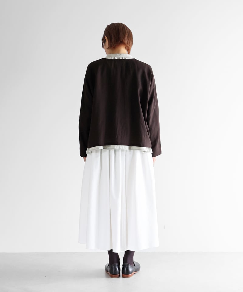 HUIS | ウォッシャブルウールショートカーディガン（ダークモカ