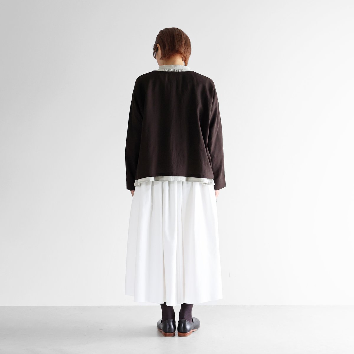 HUIS | ウォッシャブルウールショートカーディガン（ダークモカ