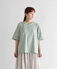 HUIS |［HUIS in house］SUVIN COTTON半袖スクエアワイドカットソーHF（ジェラートグリーン）【レディス】CS208HF