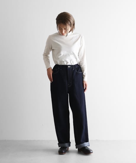 HUIS | “HUIS×三備”綿麻シャトルデニムワイドストレートワークパンツ(インディゴ)【ユニセックス】515