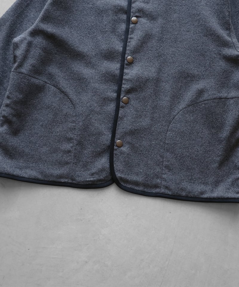 希少 HUIS. 313 ヤクウール綾ネル パイピング ブルゾン HUIS.】313 ヤクウール綾ネルパイピングブルゾン（ライトグレー