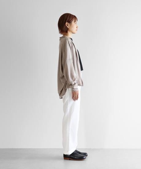 HUIS |［HUIS in house］メリノオプティモウォッシャブルウール天竺長袖リブカーディガン（エクリュゴールド）【ユニセックス】CS702