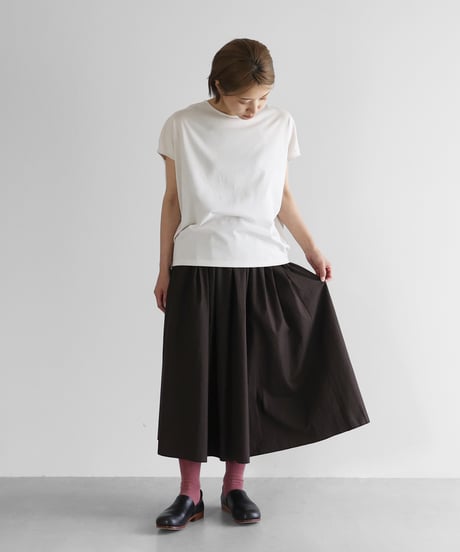 HUIS |［HUIS in house］SUVIN COTTONフレンチスリーブコクーンカットソー（グレージュ）【レディス】CS108