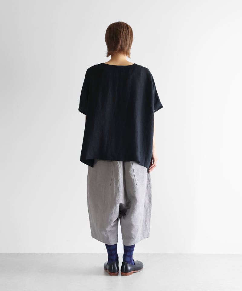 HUIS |バンブーリネンサルエルバルーンパンツ（ライトグレー