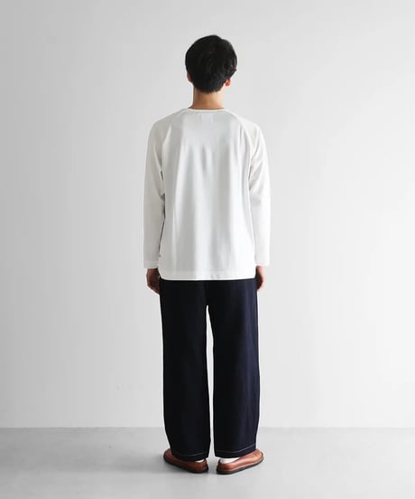 HUIS | “HUIS×三備”綿麻シャトルデニムワイドパンツ（インディゴ）【ユニセックス】504