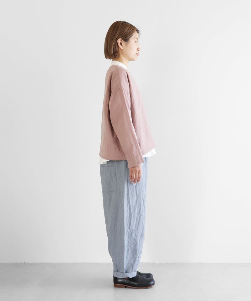 HUIS |バンブーリネンバルーンパンツロング（ライトブルー）【ユニ