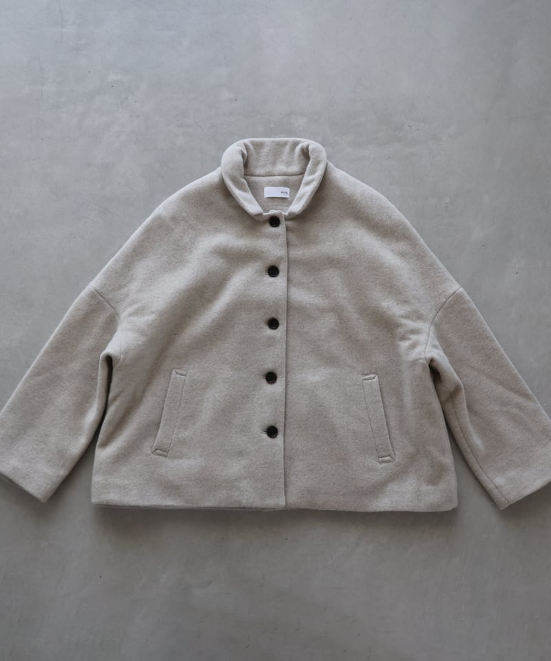 HUIS×尾州”縮絨ウールフランネルワイドショートコート