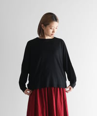 HUIS |［HUIS in house］メリノオプティモウォッシャブルウール天竺長袖コクーンカットソー（ブラック）【レディス】CS202