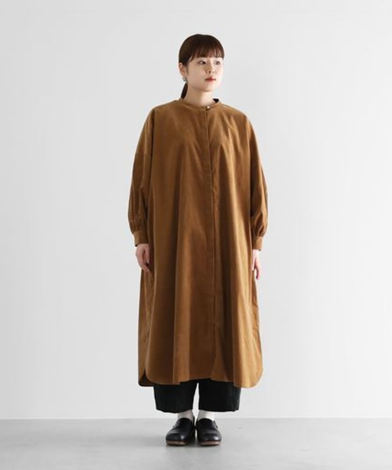 HUIS | みじんコールバルーンスリーブワンピース（キャメル 
