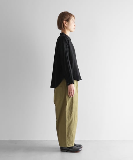 HUIS |やわらかシーチングコットンバルーンパンツロング（オリーブ）【ユニセックス】506L