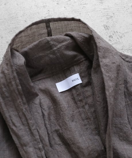HUIS | ウォッシャブルウールロングカーディガン（チャコールブラウン）【ユニセックス】701