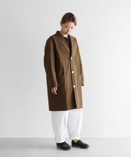 HUIS | ウォッシャブルウールコットンショップコート（キャメル）【ユニセックス】302