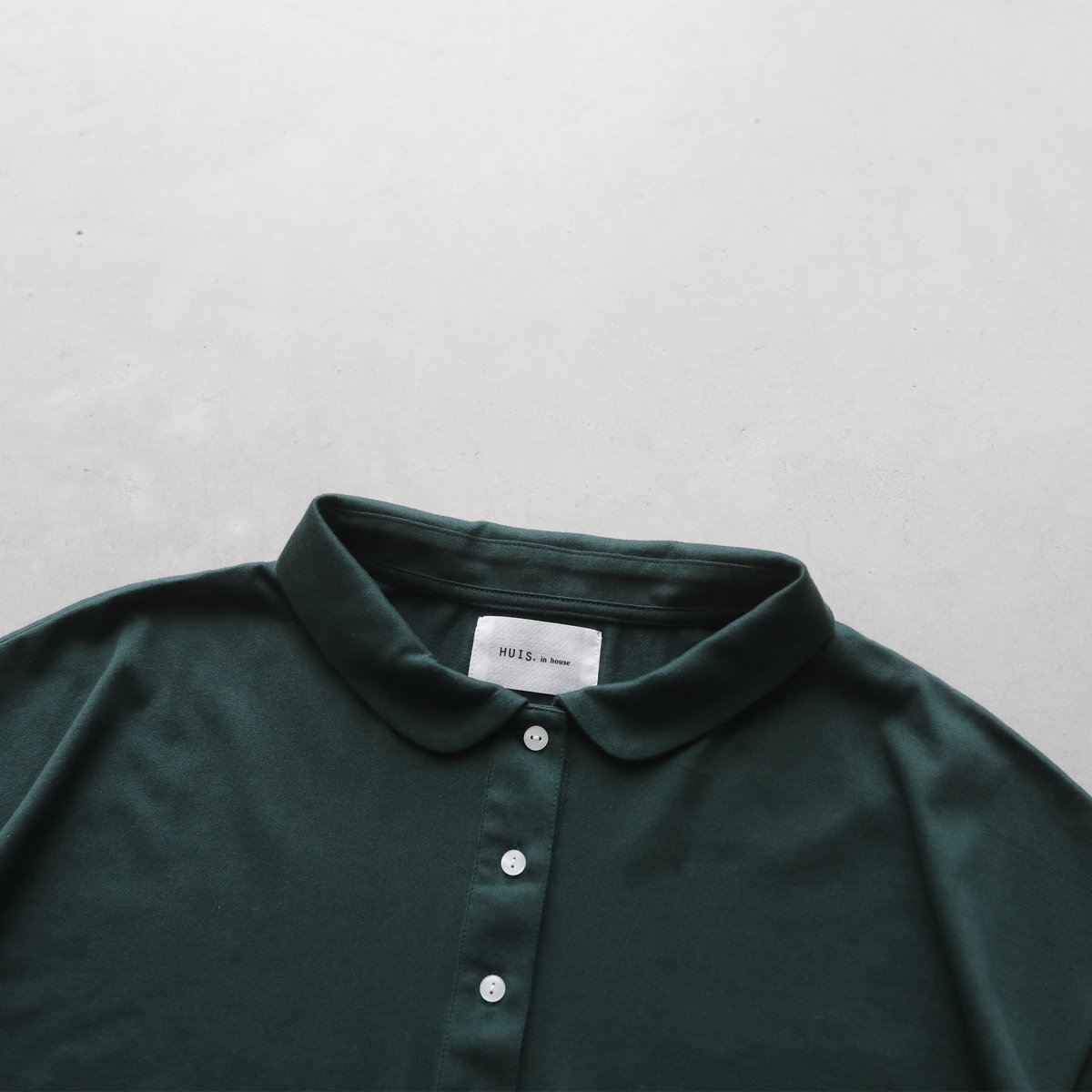 【新品】HUIS in house SUVIN COTTON 半袖ポロカットソー HUIS in house］SUVIN COTTON半袖ポロカットソー（ダーク