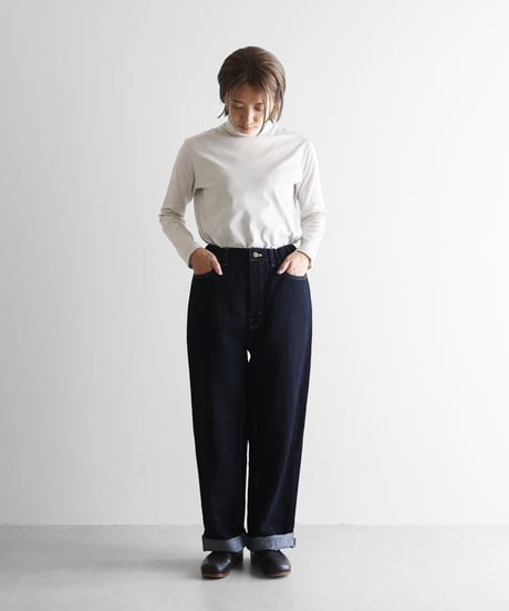 HUIS | “HUIS×三備”綿麻シャトルデニムワイドストレートワークパンツ(インディゴ)【ユニセックス】515
