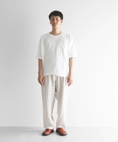 HUIS |オールドレピア天日干しラミーリネンセミワイドパンツ（エクリュ）【ユニセックス】512