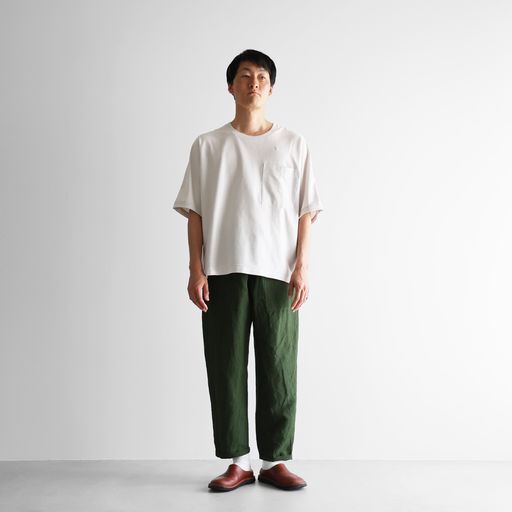 HUIS | バンブーリネンイージーワークパンツ（エバーグリーン）【ユニ