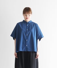 HUIS |オーガニックコットンスクエアワイドシャツ（オーシャンブルー）【レディス】024