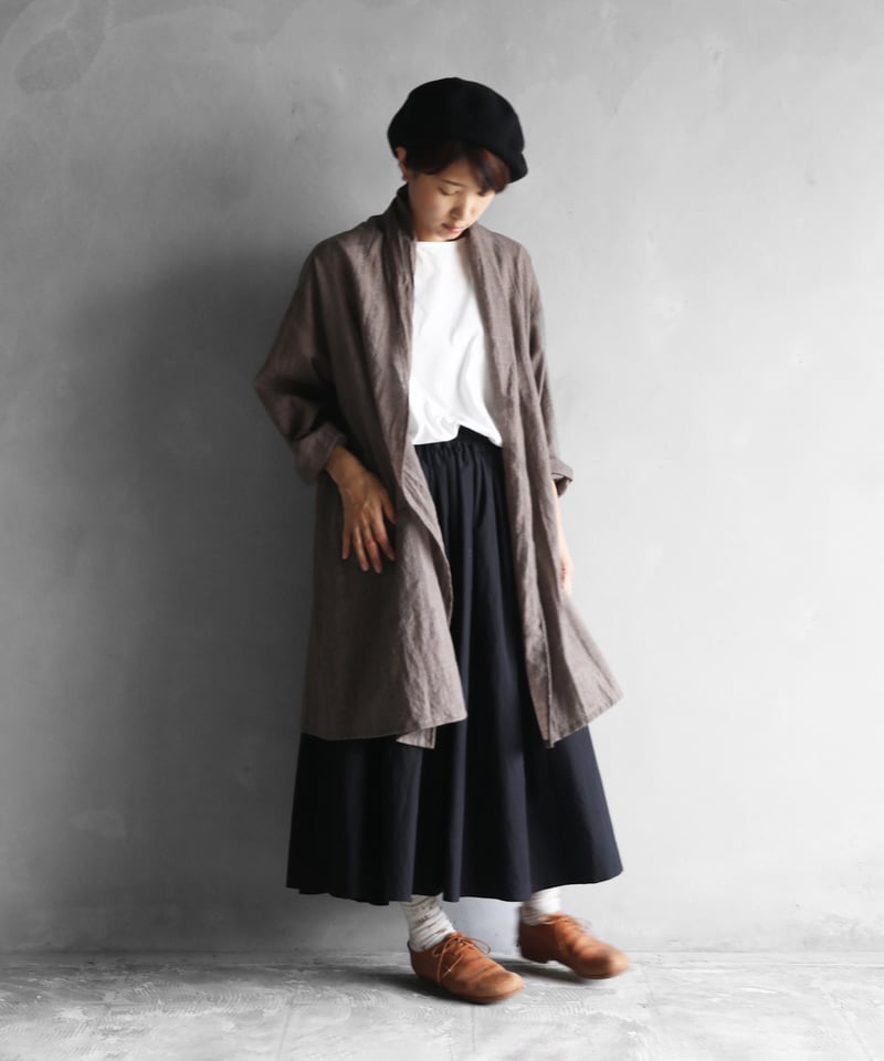 HUIS | ウォッシャブルウールロングカーディガン（チャコール