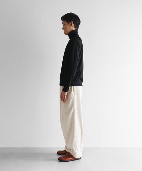 HUIS |［HUIS in house］メリノオプティモウォッシャブルウール天竺長袖タートルネックカットソー（ブラック）【ユニセックス】CS203