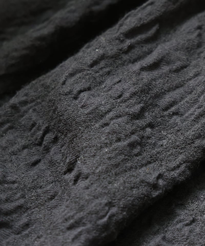 HUIS |“HUIS×尾州”縮絨綿ウールガーゼバンドカラーオーバーシャツ