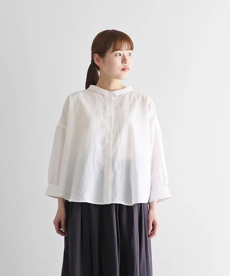HUIS |8分袖ボタニカルコードレーンワイドブラウス（キンモクセイ）【レディス】U108