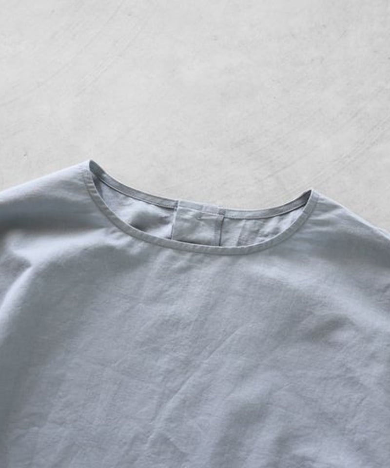 HUIS | コットンリネンコクーンプルオーバ(ブルーグレー HUIS | コットンリネンコクーンプルオーバ(ブルーグレー