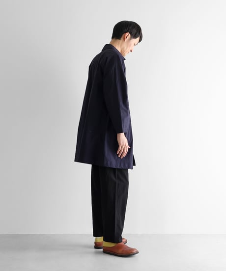 HUIS |【暮らしのおへそ一田さん×HUISコラボ】おへそステンカラーコート （ダークネイビー）【ユニセックス】316