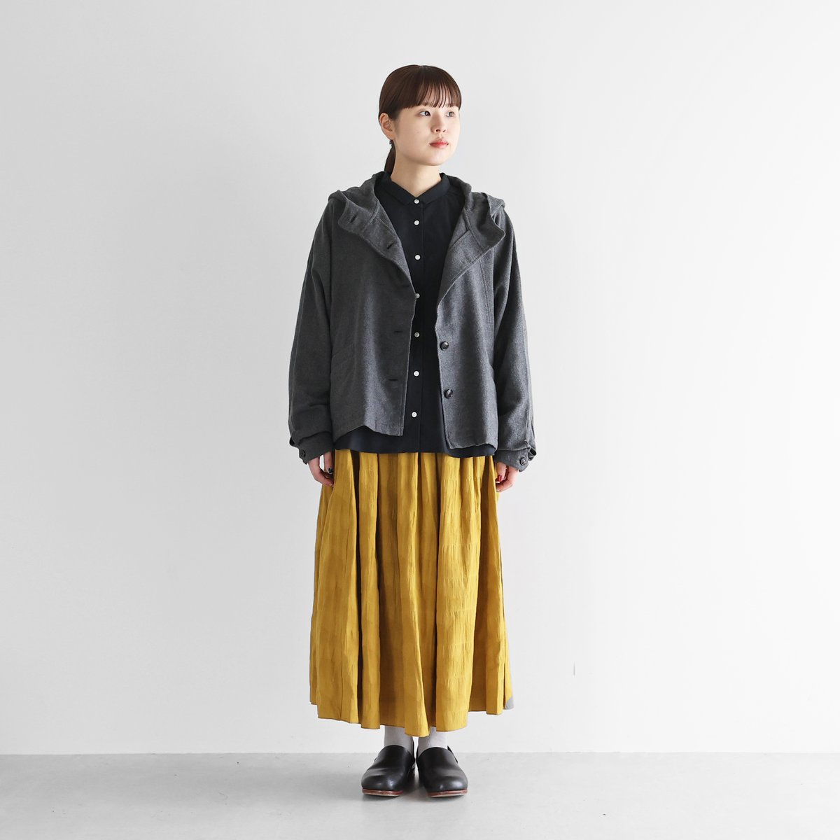 huis ヤクウール綾ネルポンチョ　ライトグレー315 ヤクウール綾ネルポンチョ 315をリリースしました／ – HUIS