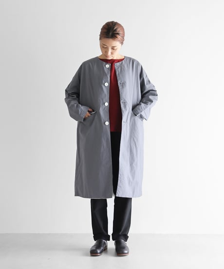 HUIS |ダウンプルーフコットンふかふかオーバーコート（スチールグレー）【ユニセックス】305