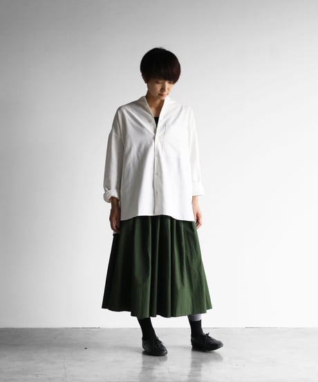 HUIS | スヴィンオックスフォードバンドカラーオーバーシャツ（きなり）【ユニセックス】015