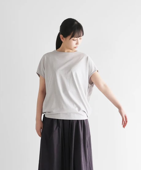 HUIS |［HUIS in house］綿麻天竺フレンチスリーブコクーンカットソー（シルバーグレー）【レディス】CS108