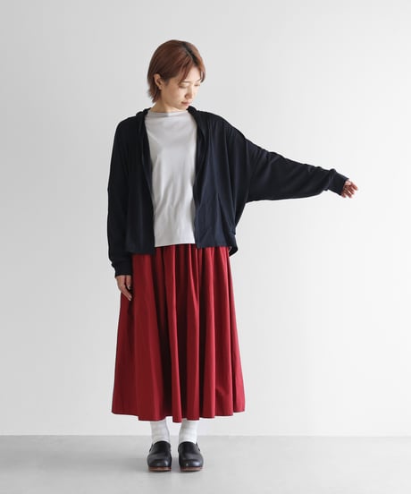 HUIS |［HUIS in house］メリノオプティモウォッシャブルウール天竺長袖リブカーディガン（ブラックネイビー）【ユニセックス】CS702