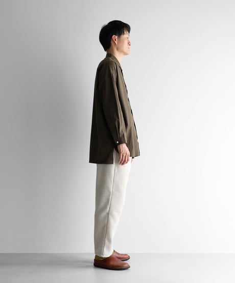 “HUIS×尾州”縮絨ウールフランネルイージーワークパンツ（グレージュ）【ユニセックス】507
